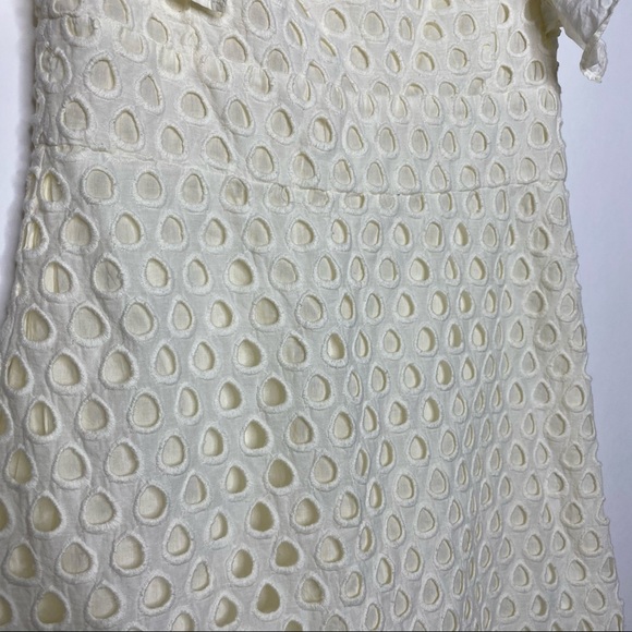 Pam & Gela Lou Flutter Sleeve Eyelet Dress 8 White - Picture 11 of 13